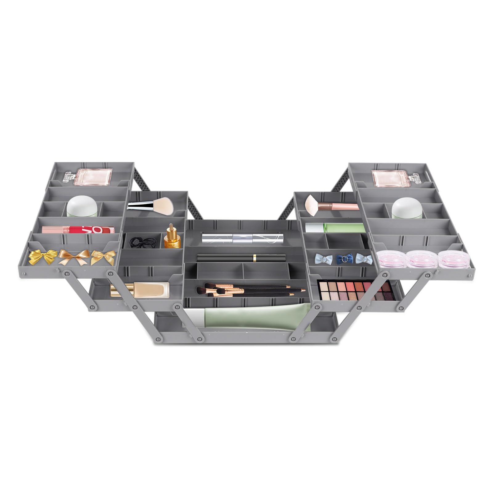Organizador de Cajones de 3 Niveles, Cajón de Almacenamiento Extensible Bandejas Organizadoras de Cajones Extensibles Ajustables para Cubiertos, Cosméticos, Cajones de Oficina (Fila Doble)