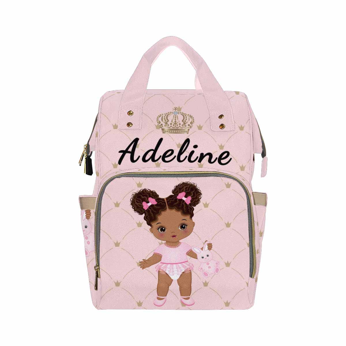 Newcos Backpacks Customized Name African Baby Princess Diaper Bag Backpack Mommy Nursing Baby Bags, Color 177, One Size, Custom