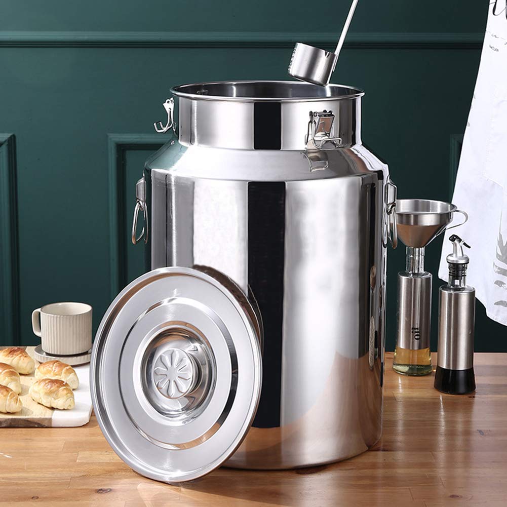 Cubo De Leche De Acero Inoxidable 201 De 5-88 L, Balde De Agua, Barril De Aceite, Recipiente para Té, Olla para Lácteos, Jarra, Tanque De Almacenamiento De Líquidos Y Sólidos (7L)