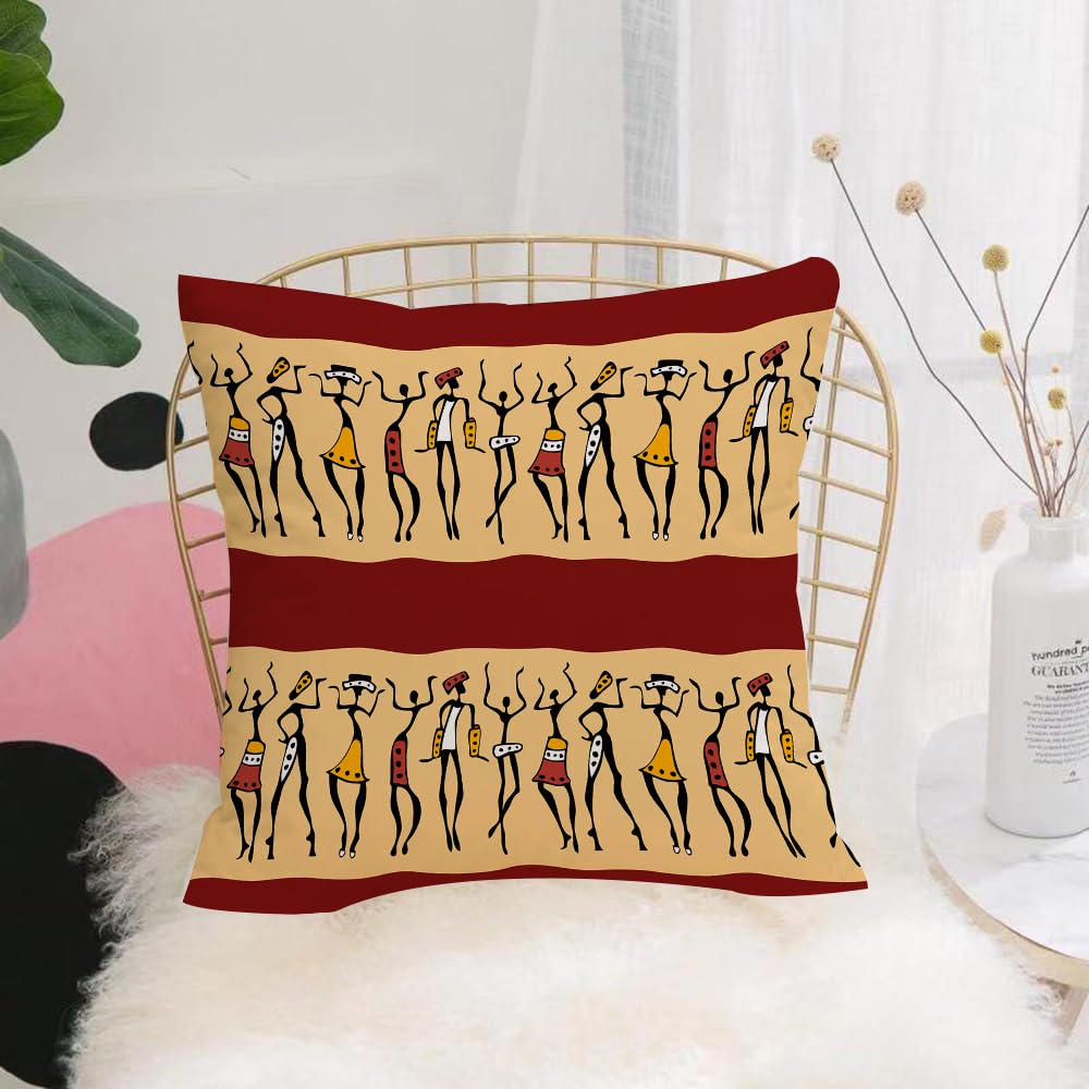 HYOSXW Cushion Cover,Throw Pillow Case Home Decorative for Living Room Bedroom Sofa Chair 16X16 Inch,African Woman, Native American Different Poses Tribal Antiquity,Pillowcase 40X40cm