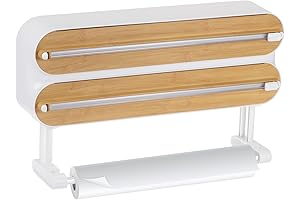 uxcell 3 in 1 Cling Wrap Dispenser with Cutter and Magnetic Bottom:...