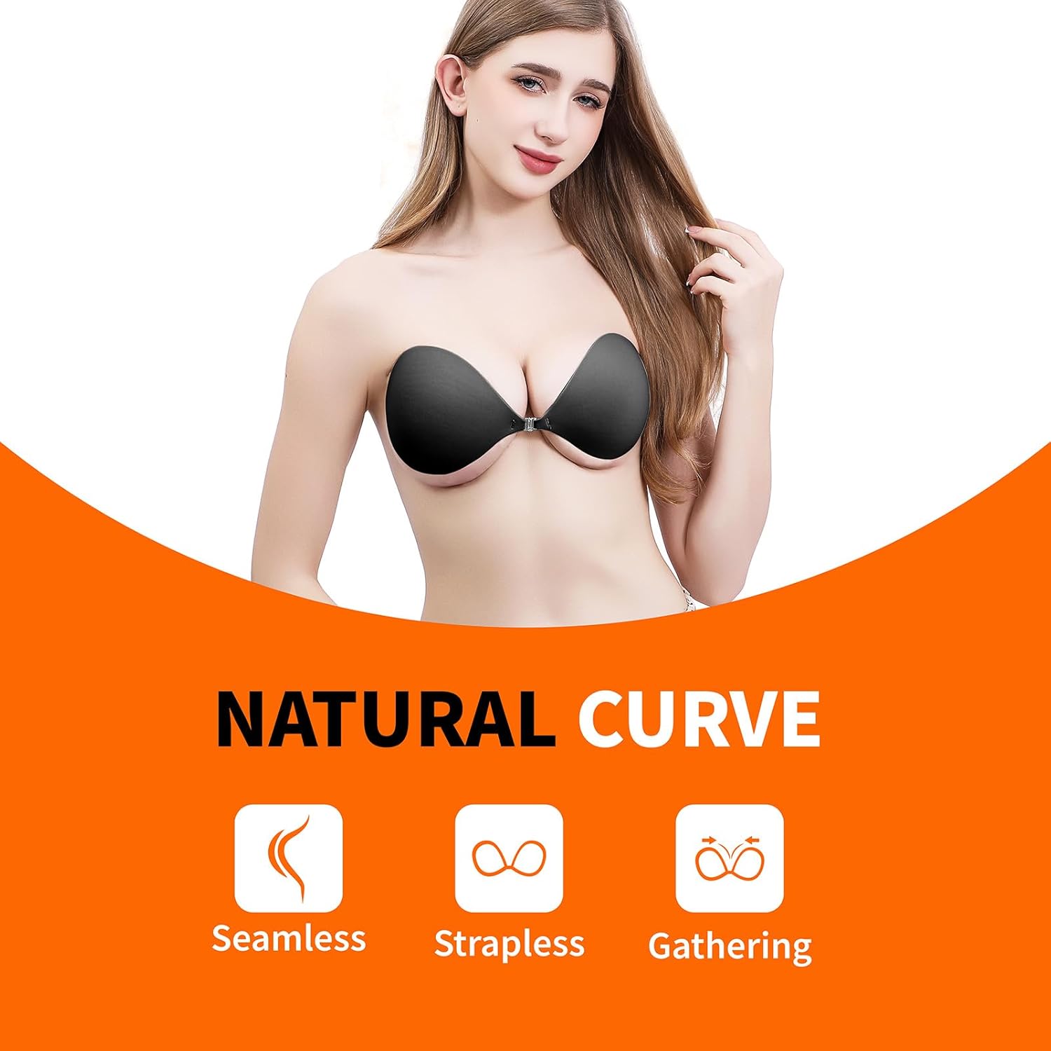 Women's Invisible Strapless Bra - Adhesive Push Up Sticky Bra for Backless Dresses & Weddings - Image 6