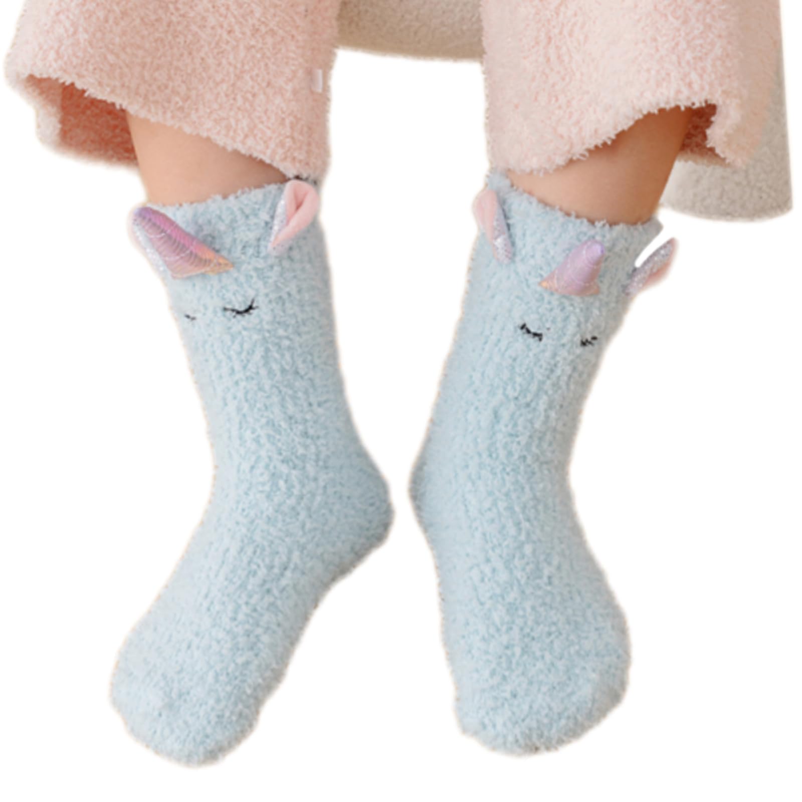 CAZSTYK Ankle Socks For Toddler Children Socks Soft Breathable Fleece Kid Unicorns Pattern Warm Thick Plush Unicorns For Girls