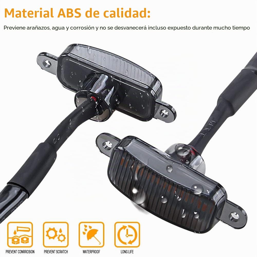 4LED 12W Ámbar Luces de advertencia de la parrilla delantera del coche DRL Lámpara de la cubierta del parachoques delantero Apto para SUV Fo-rd F-150 Raptor 2014-2020 impermeable