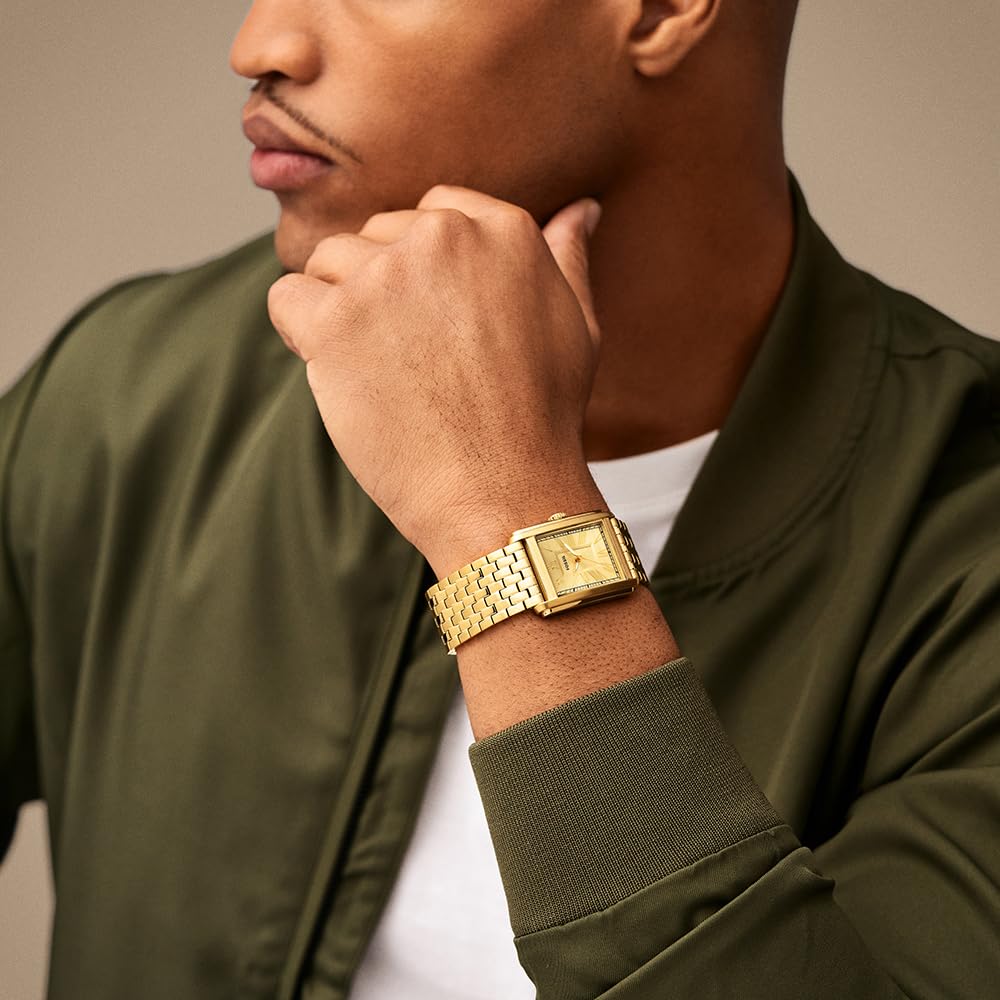 Fossil Orologio Carraway da uomo, Movimento al quarzo a tre lancette con cinturino in pelle o acciaio inossidabile