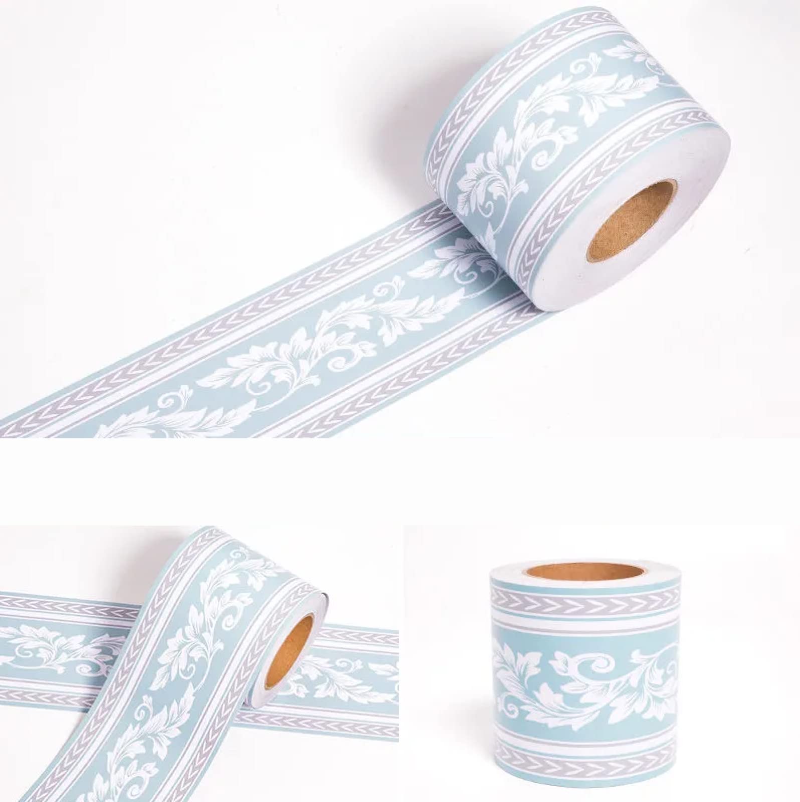 Sdsdgrw Light Blue Pattern Wallpaper Border, Wallpaper Border Stickers For Walls And Ceiling Multicolor(,12Cm X 1000Cm)