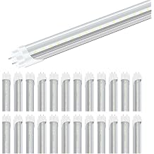 4ft Tube Light T8 LED Bulbs 4 Foot Type B, 22W, 3000LM, 5000K G13, Double End Powered, Ballast Bypass, 4FT LED Fluorescent Replacement, T8 T10 T12 LED Replacement, Clear Cover, 25 Packs