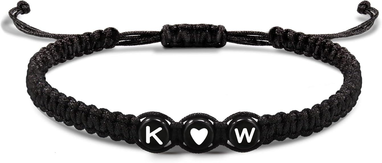 Initial Bracelets for Women Men's Bracelets Gifts for Girlfriend Boyfriend Letter Bracelets I Love You Gifts for Her Him Best Friend Birthday Gift Christmas Jewelry
