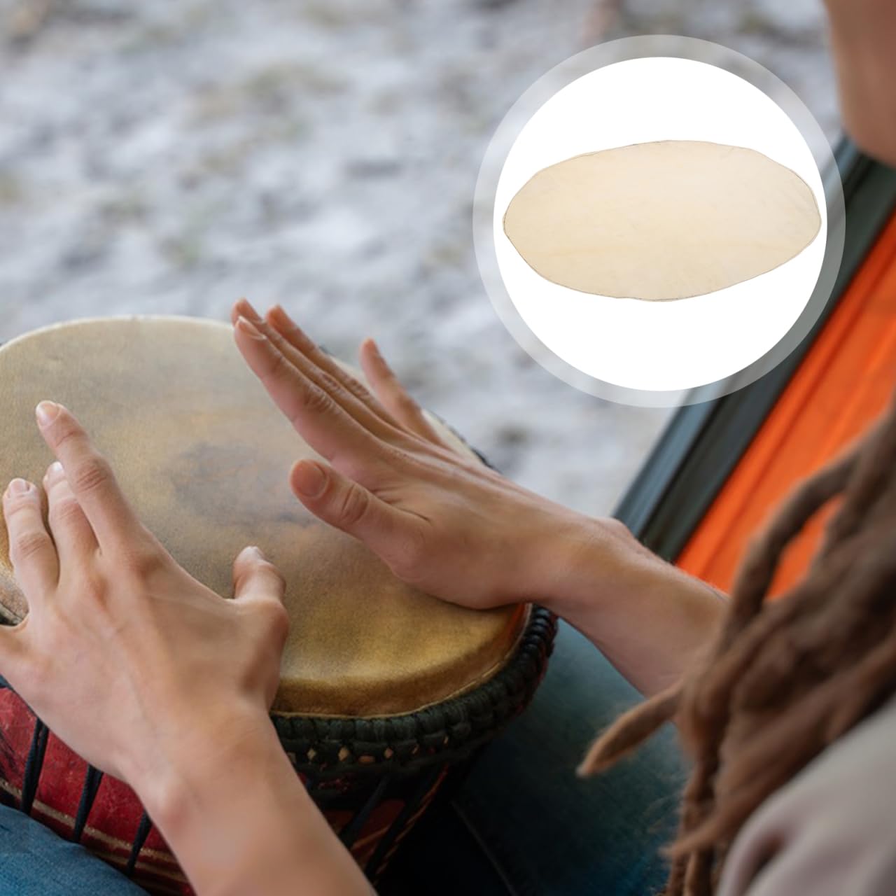 Sosoport Peau De Tambour De Chèvre 17.72 Pouces Tête De Remplacement Pour Tambours Africains Djembé Et Percussions À Main Son Authentique Durable