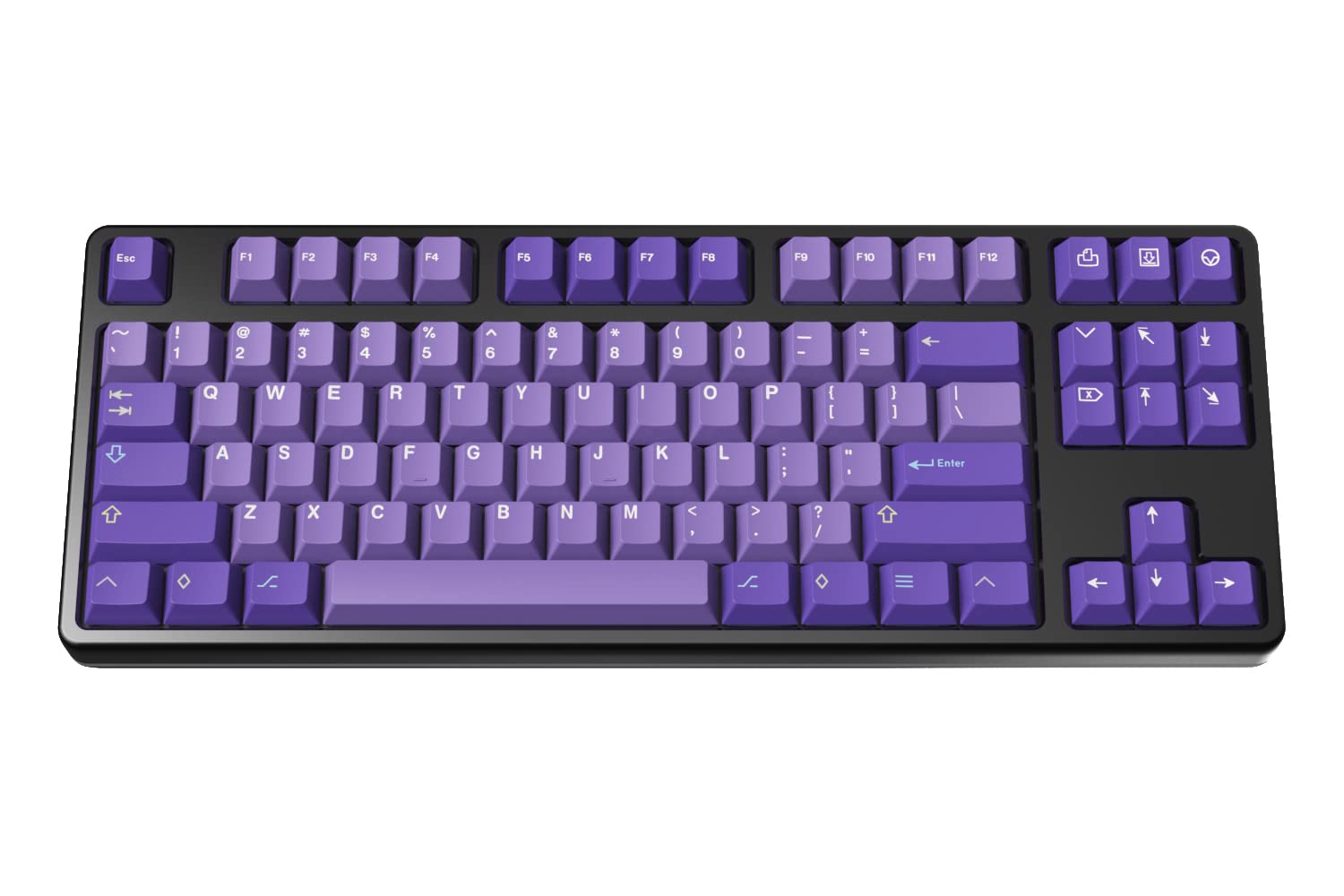 DROPMiTo GMK Serenity Custom Keycap Set, Doubleshot ABS Cherry Profile, Compatible with Cherry MX Stems & Layouts: 40%, 60%, HHKB, 65%, 75%, Tenkeyless, & Hobbyist Layouts (Compact Kit), Purple