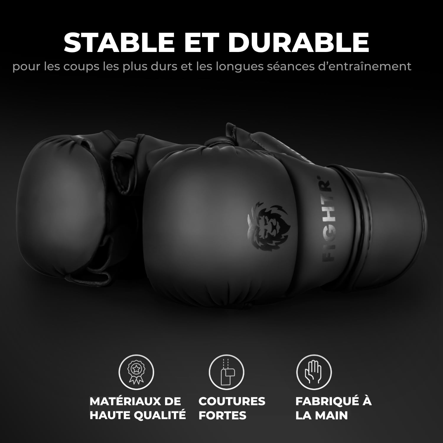 FIGHTR® Gants de Sparring MMA avec Le Meilleur Maintien pour Une stabilité maximale | avec Rembourrage Extra épais | pour Sparring, MMA, Boxe, Kickboxing et Arts Martiaux | Sac de Transport Inclus