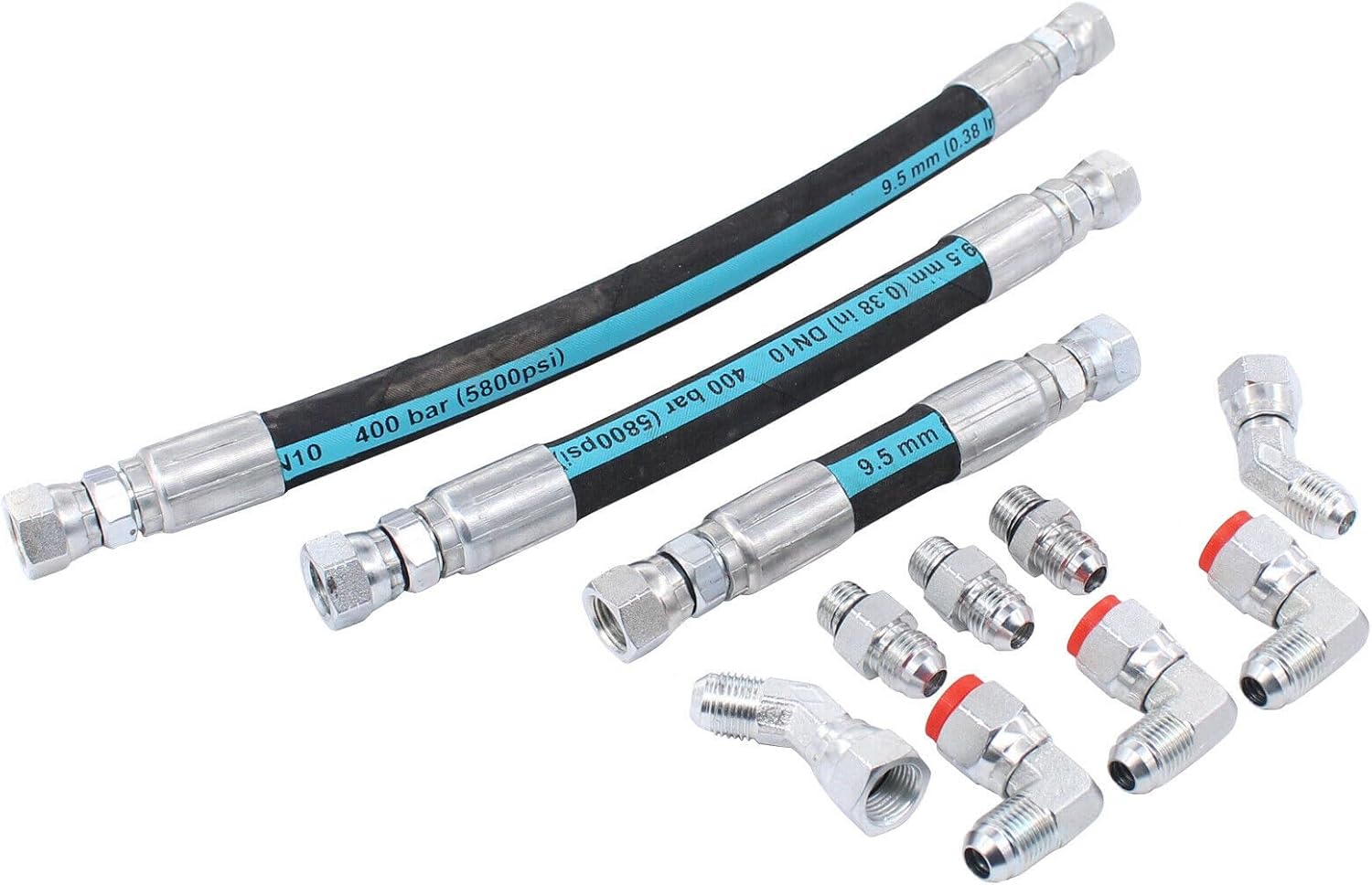 HPOP High Pressure Oil Pump Hoses Kit With Crossover Fits For Ford 7.3 L Powerstroke Engines 1994-1997, Replaces 9497HP3