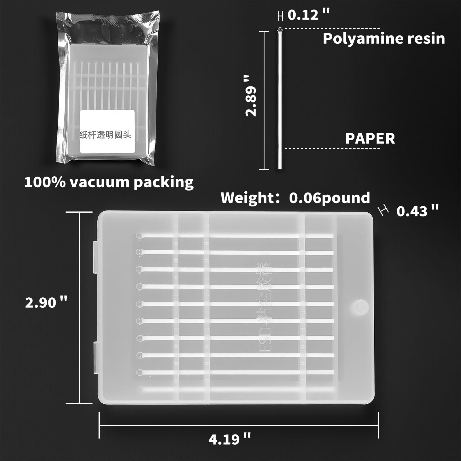 Varilla de gel adhesiva ESD (2,5 mm/0,10 pulgadas, 10 piezas/caja) para lente de cámara, sensor, LED/LCD, PCB, SMT, módulo COB, semiconductor, etc. (alta viscosidad)