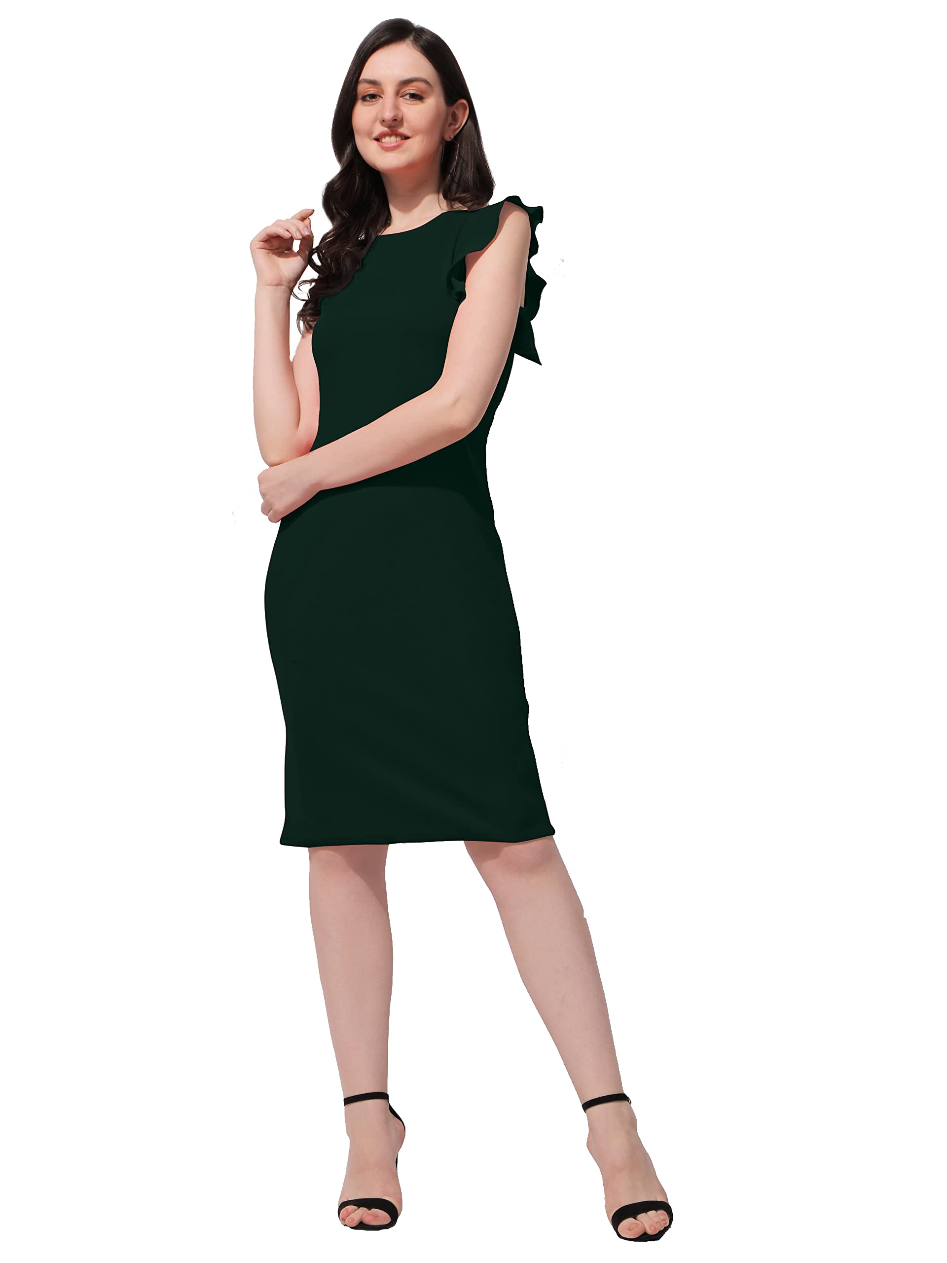 Oomph! Women's Western & Fusion Wear Dresses For Women Green - Md567