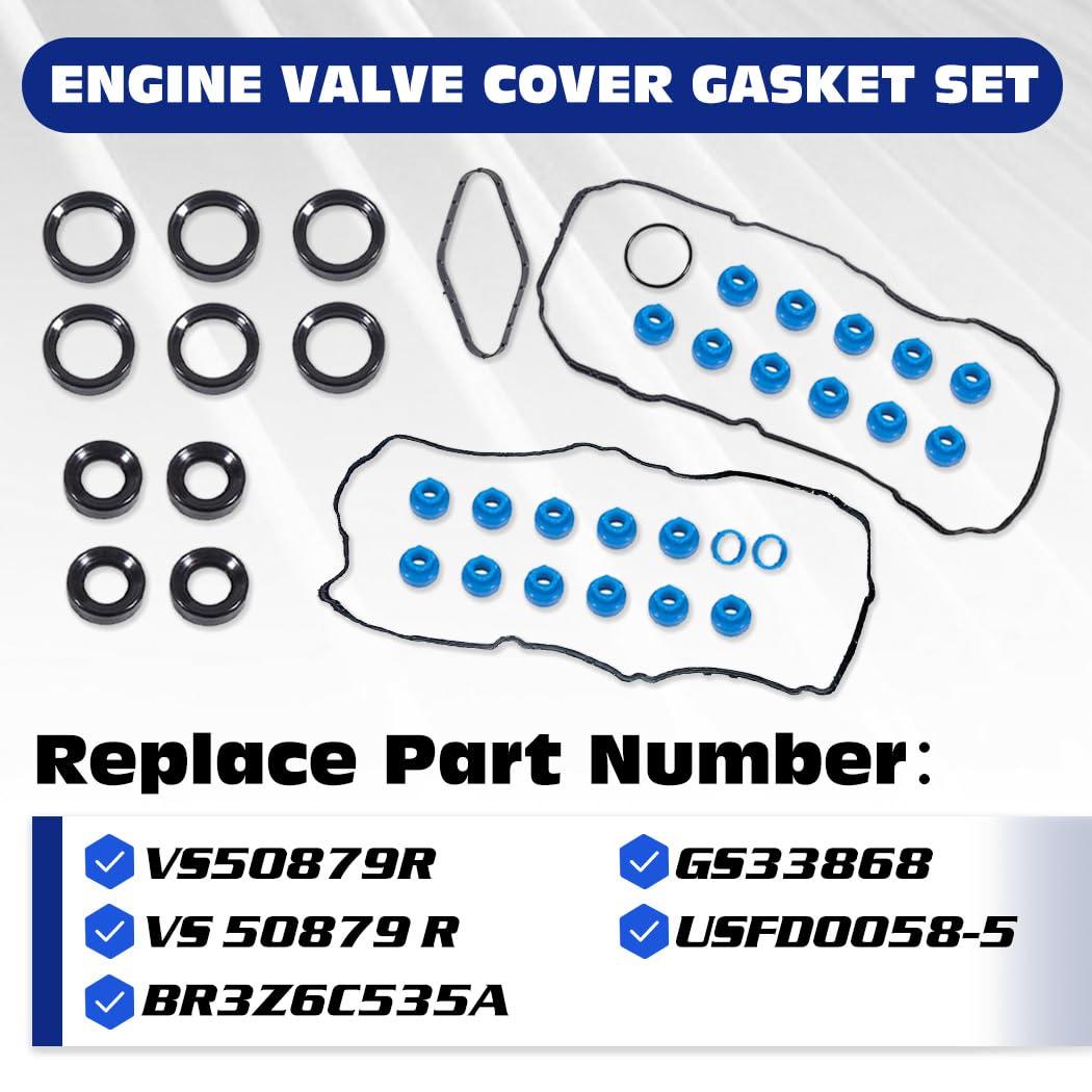 VS50879R Valve Cover Gasket for Ford F150 3.5L 2013-2014, for Ford Transit 150 250 350 Expedition Lincoln Navigator 3.5L V6 Turbo 2012 2013 2014 2015 2016-2020, Replace VS 50879 R, BR3Z6C535A