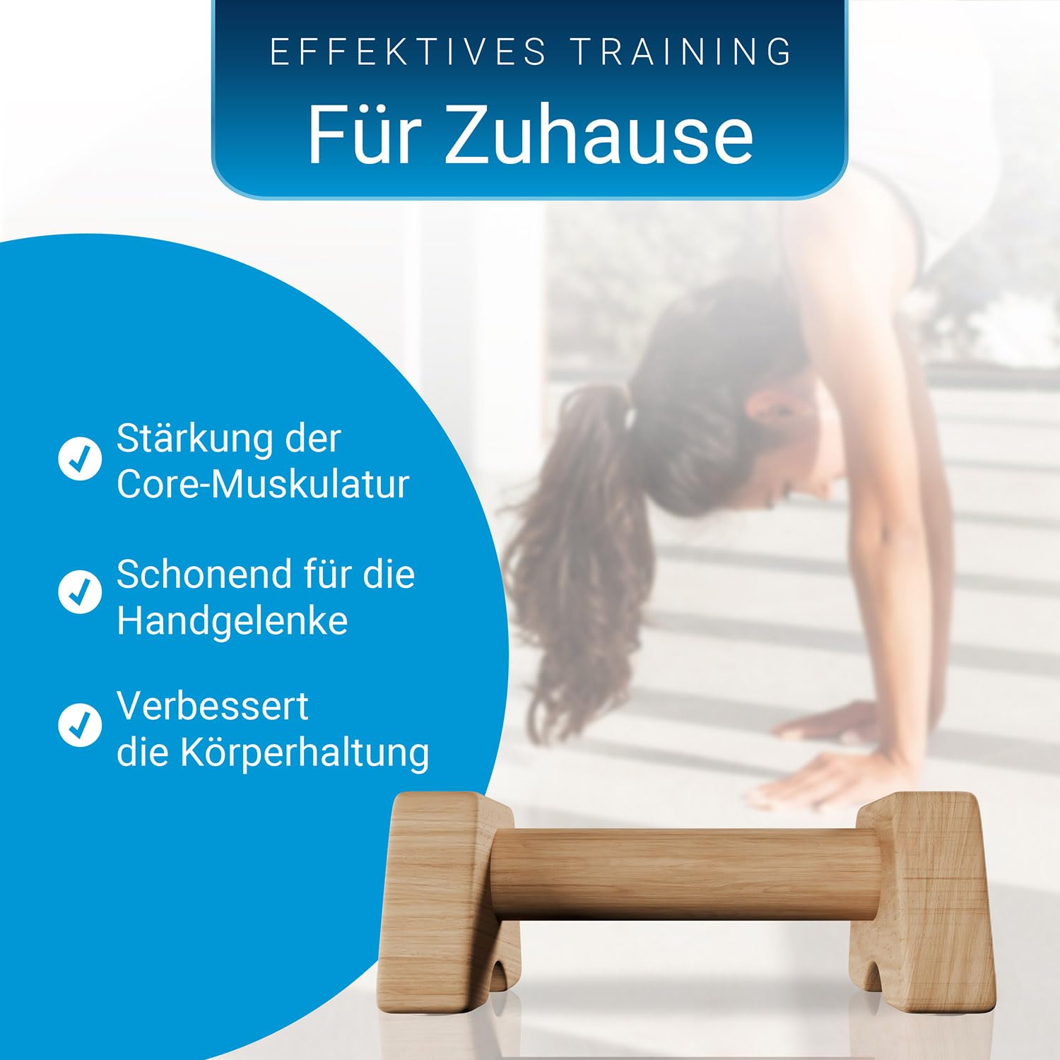 ArtSport Liegestützgriffe aus Holz - Calisthenics, Parallettes, Liegestütz Barren, Indoor & Outdoor, ergonomische Handstand Griffe