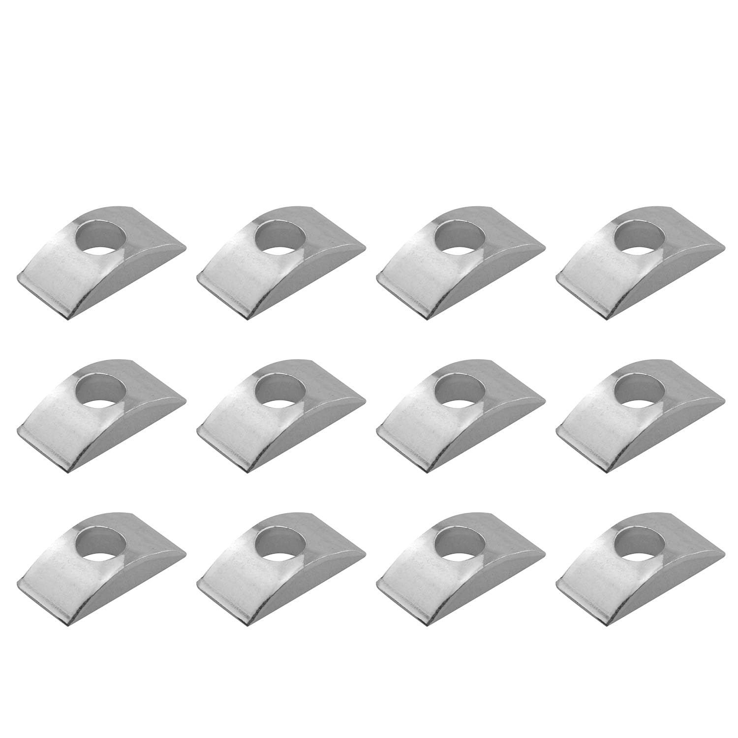 12pcs M8 Solid Half Moon Nuts Washer Spacer Furniture Hardware Accessories for Furniture Connect (Length 27mm x Width 14mm), Silver