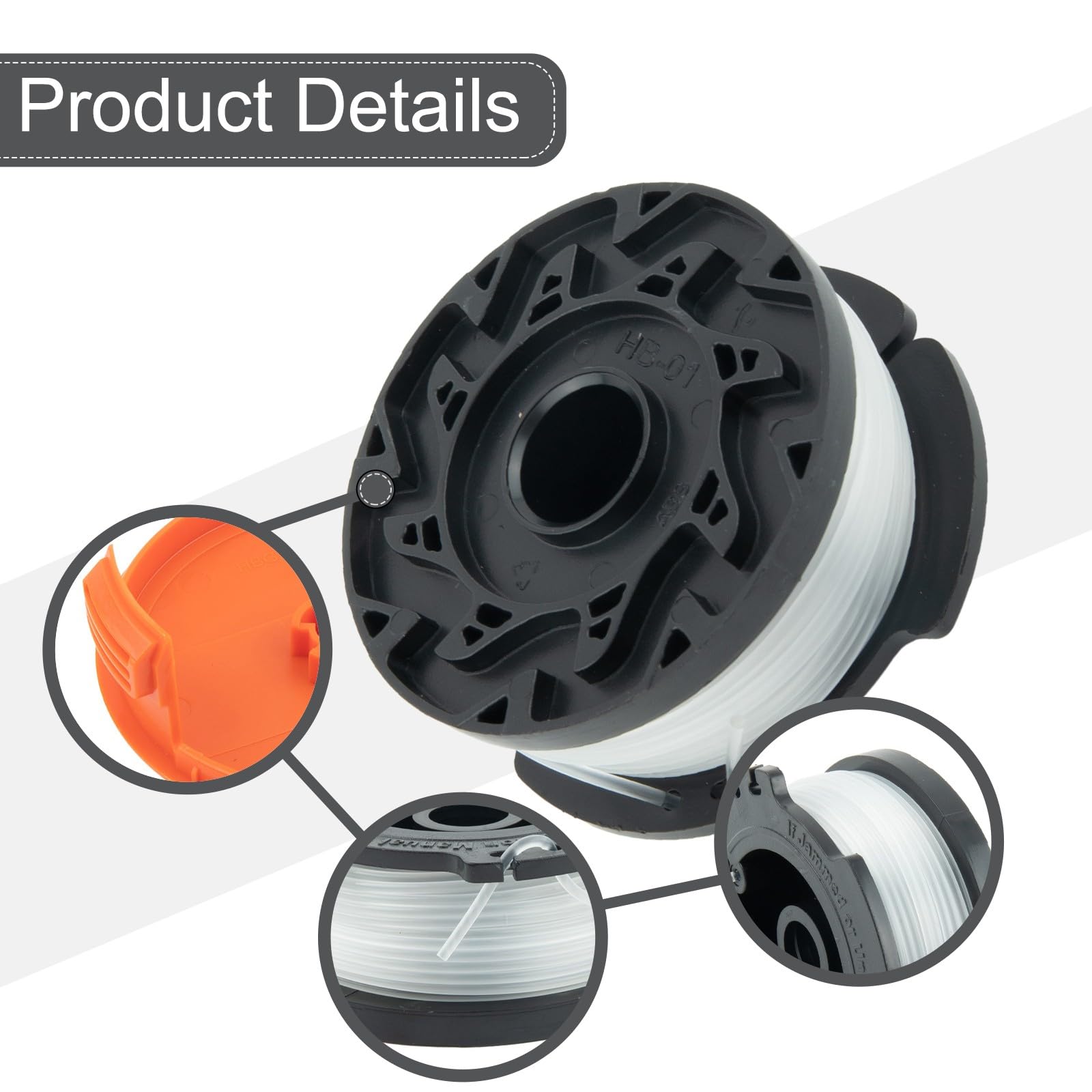 Lot de 4 bobines de rechange pour coupe-bordures avec couvercle pour Cap AF100, compatible avec GL280 GL301 GL425 GL430 GL545 ST5530 STC1820, alimentation automatique du fil, durable