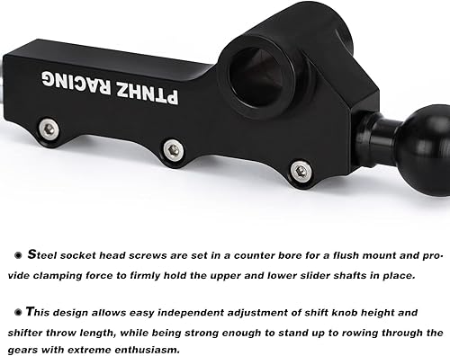 Miniatura 3 de Cambio corto ajustable doble para Subaru Impreza WRX Legacy Outback Negro