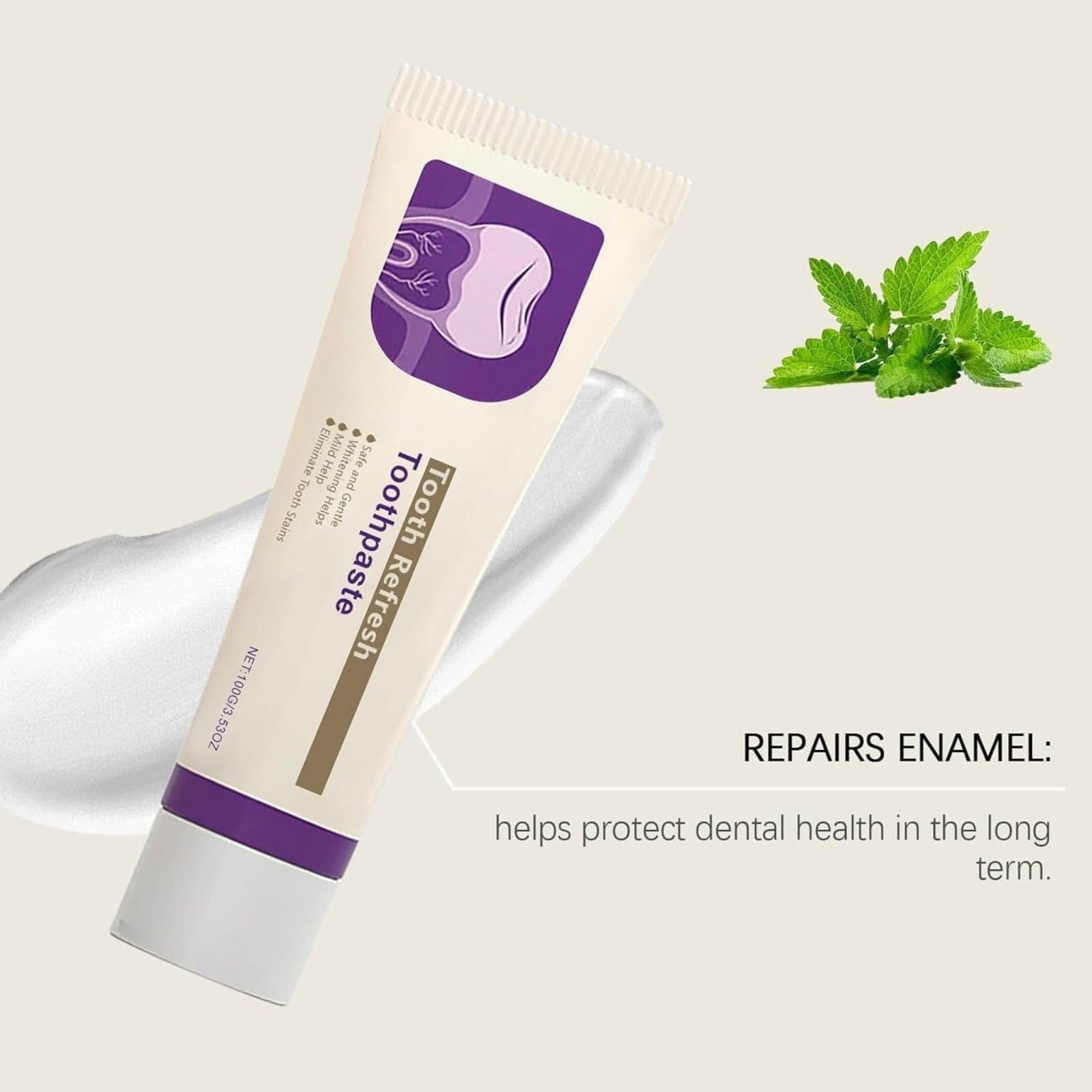 Nature Tooth Refresh Toothpaste,Natural Ingredients,for Sensitive Teeth,Fresh Breath Formula Whitening Toothpaste,Natural Ingredients,for Sensitive Teeth rimuove le macchie