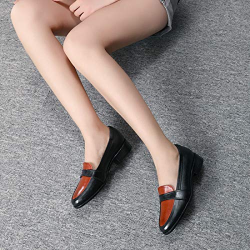 Image of Mona flying Women's Leather Dress Penny Loafers Slip On Flats Office Shoes
