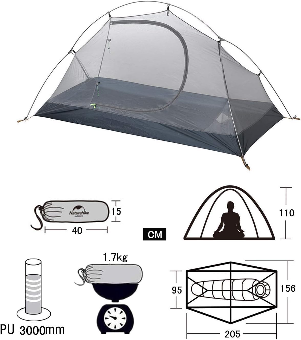 Amazon.co.jp: Naturehike公式ショップ テント 1人用 ソロテント 軽量