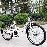 YAALO Frauen Straßenradfahren,20 Zoll Fahrrad Für Erwachsene Männer Und Frauen Jugendliche 6 Speed Speed Bicycle Ultra Light Tragbar-Einzelne Geschwindigkeit20Zoll weiß