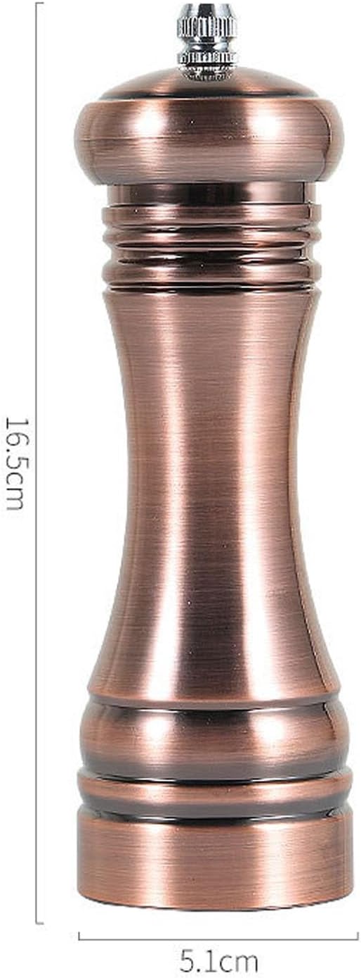 6 Inch Manual Salt and Pepper Grinder Set with Adjustable Coarseness Ceramic Grinding Core from Coarse to Fine Stainless-Steel Salt and Pepper Shakers for Seasoning, Cooking, Dining