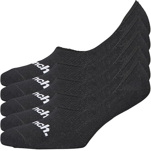 Bench Men's Black 5 Pack Branded Invisible Trainer Liners No Show Sneaker Socks