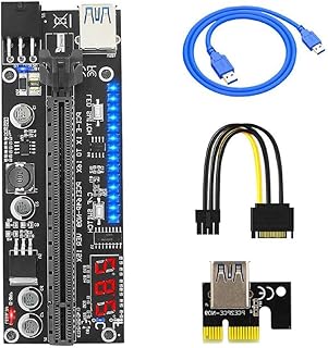 VER15X Marquee PCIE Adapter Graphics Card Extension Pci-e 1X to 16X Riser Adapter with Temperature Display for Mining pcie Extension Cable Card