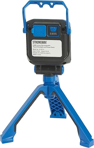 Miniatura 2 de Strongway Trípode recargable con luz de trabajo y banco de energía, 2000 lúmenes, 20 vatios