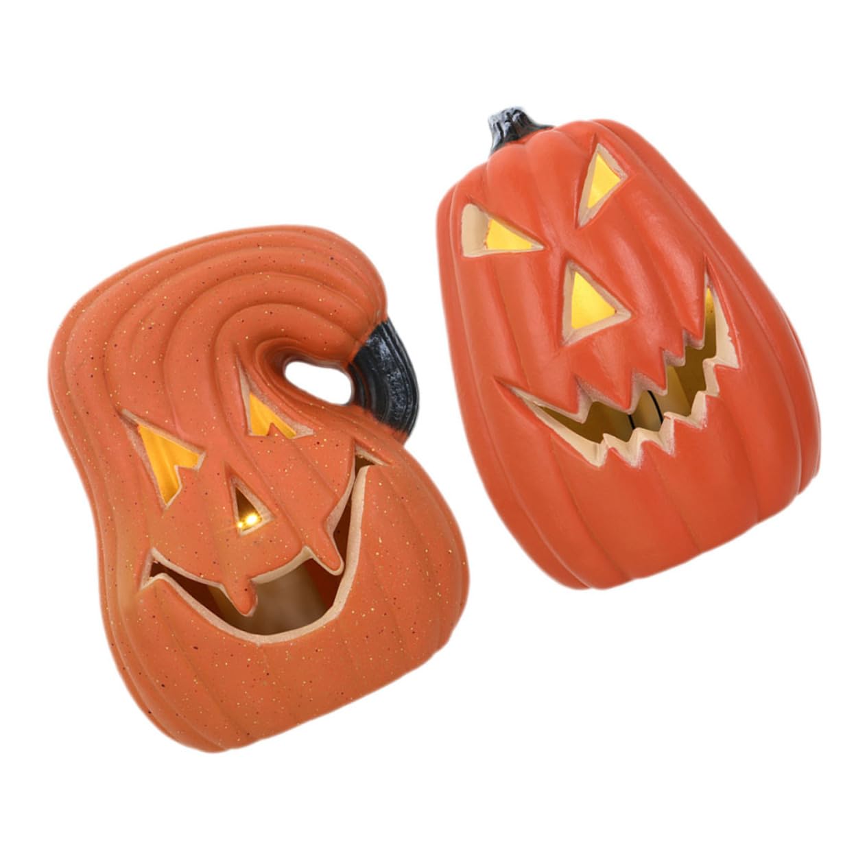 Cabilock 2Pcs Halloween Pumpkin Decor Lantern Prop for Indoor Outdoor Party Decoration for Fall Festivities Halloween Celebrations