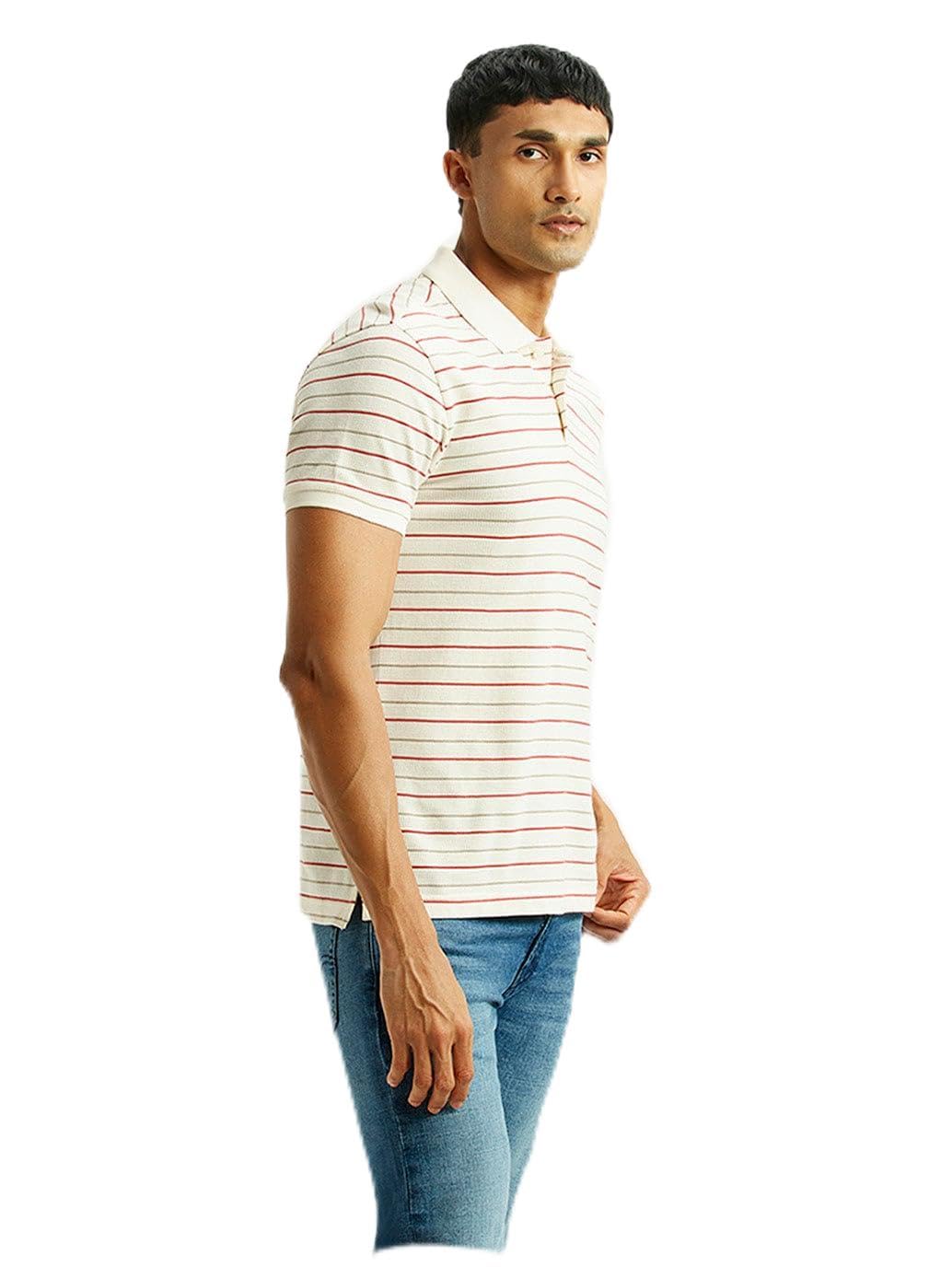 levi's Men's Striped Off-White Slim Fit Polo T-Shirt-picture-15