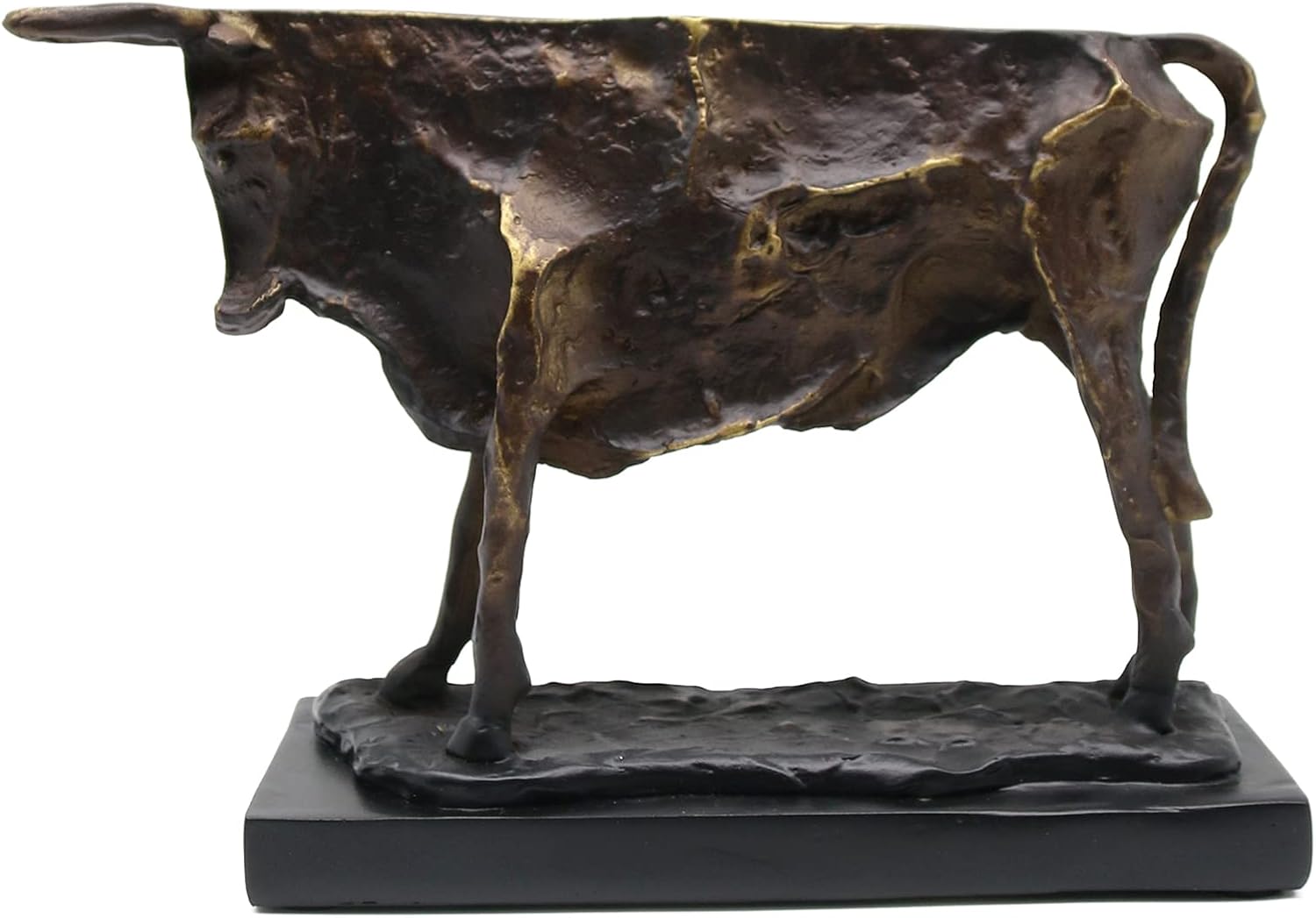 Lukitas Bull Statues and Sculptures, Animal Statue Home Decor, Art Creative Decoration for Living Room, Brown, Resin : Home & Kitchen