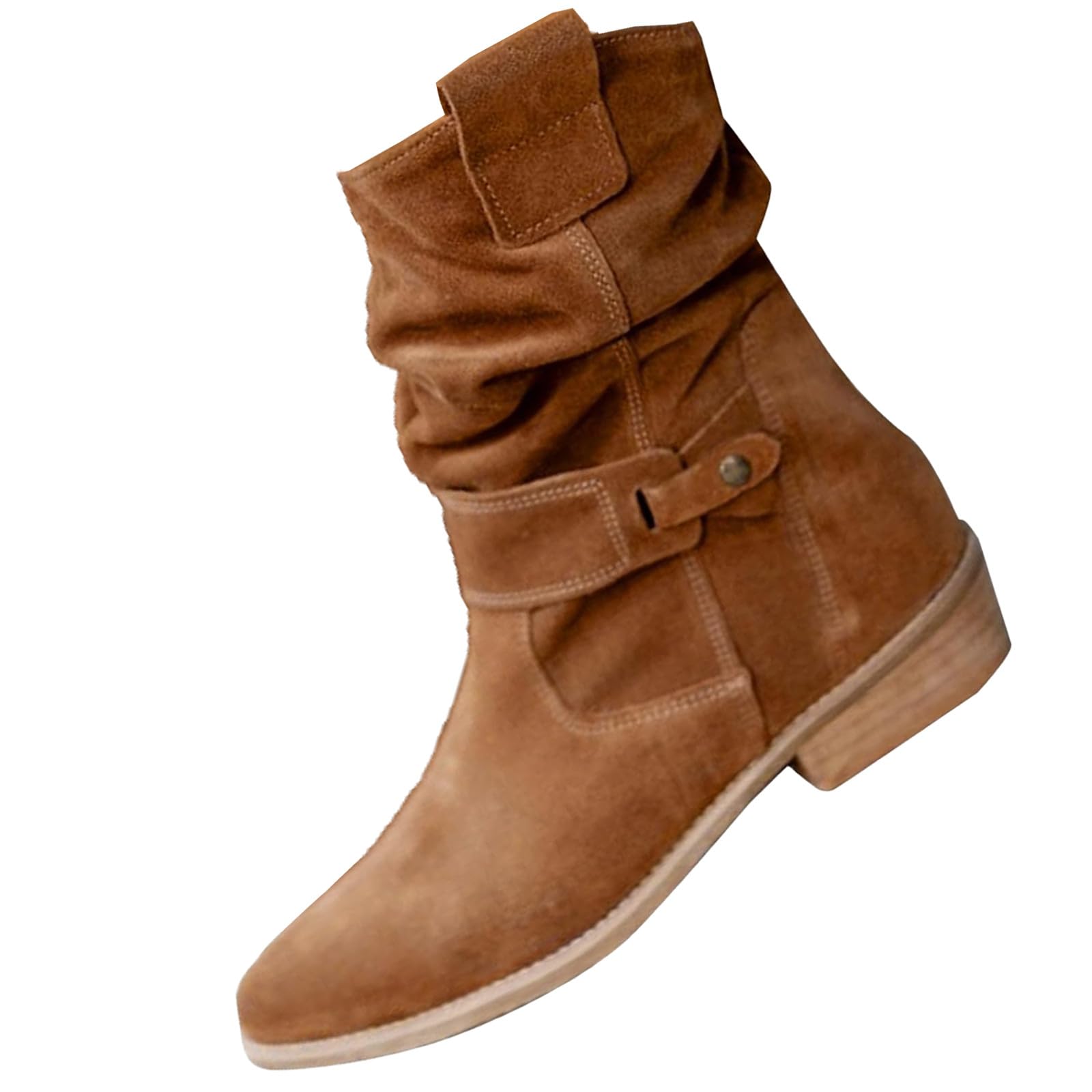 Bottes mi-mollet en daim marron de qualité supérieure pointure 39.5