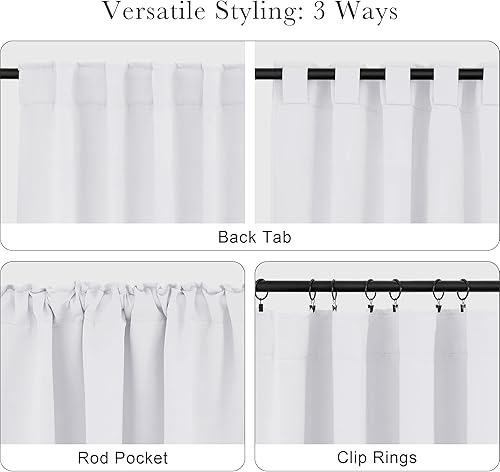 Miniatura 5 de PONY DANCE - Cortinas opacas aisladas térmicamente, set de 2 cortinas opacas con bolsillo para barra pestaña trasera, paneles de cortinas opacas,