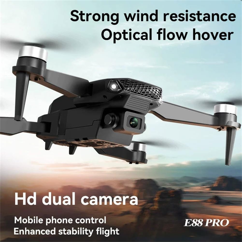 E88 Drone Aggiornato con Schermo 4K HD Fotografia Aerea Doppia Fotocamera Dron Quadricottero Pieghevole per Bambini