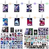 X9H8N9 Kpop Stray Kids Merch Photocards LED Photos Clip String Lights 20Ft - 60 LED Lights with 50 Photo Clips 6 Self-Adhesive Clips for SKZ Fans Room Wall Party Decor