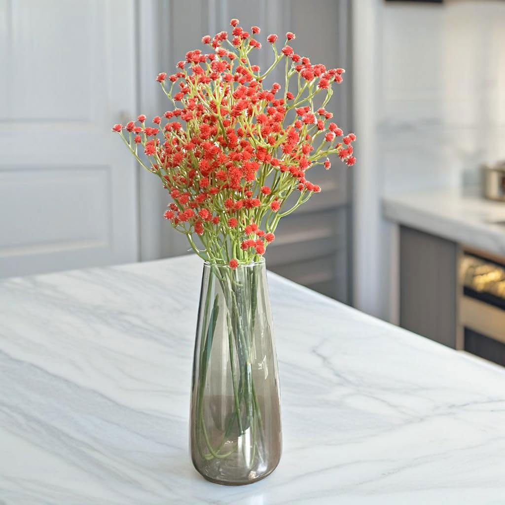 Akaar Polyester DecorS Artificial Babys Breath Gypso Flower Sticks Fake Bunch Decor Items For Home, Room, Diwali Decoration, Plants And Craft Items Corner (Without Vase Pot)- Pack Of 1 (Red) (B0DBM4VFP6) Amazon Price History, Amazon Price Tracker