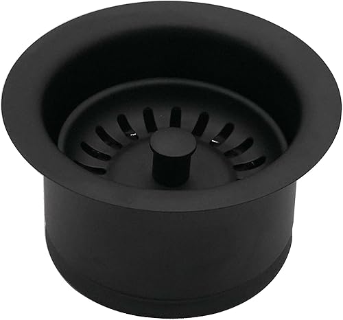 Westbrass D2082S-62 Brida y colador de eliminación de residuos extraprofundos, negro mate