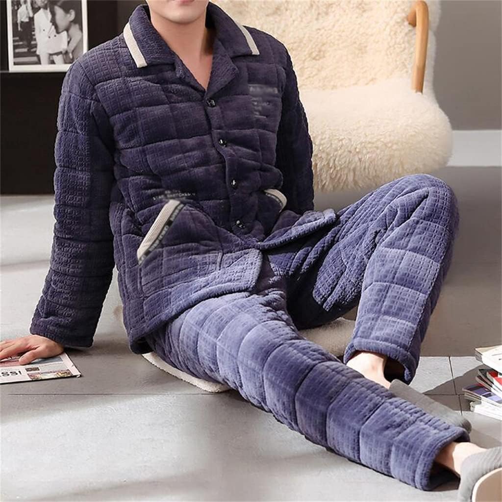 Winter Thickening Men's Pajamas Coral Velvet And Home Wear Flannel