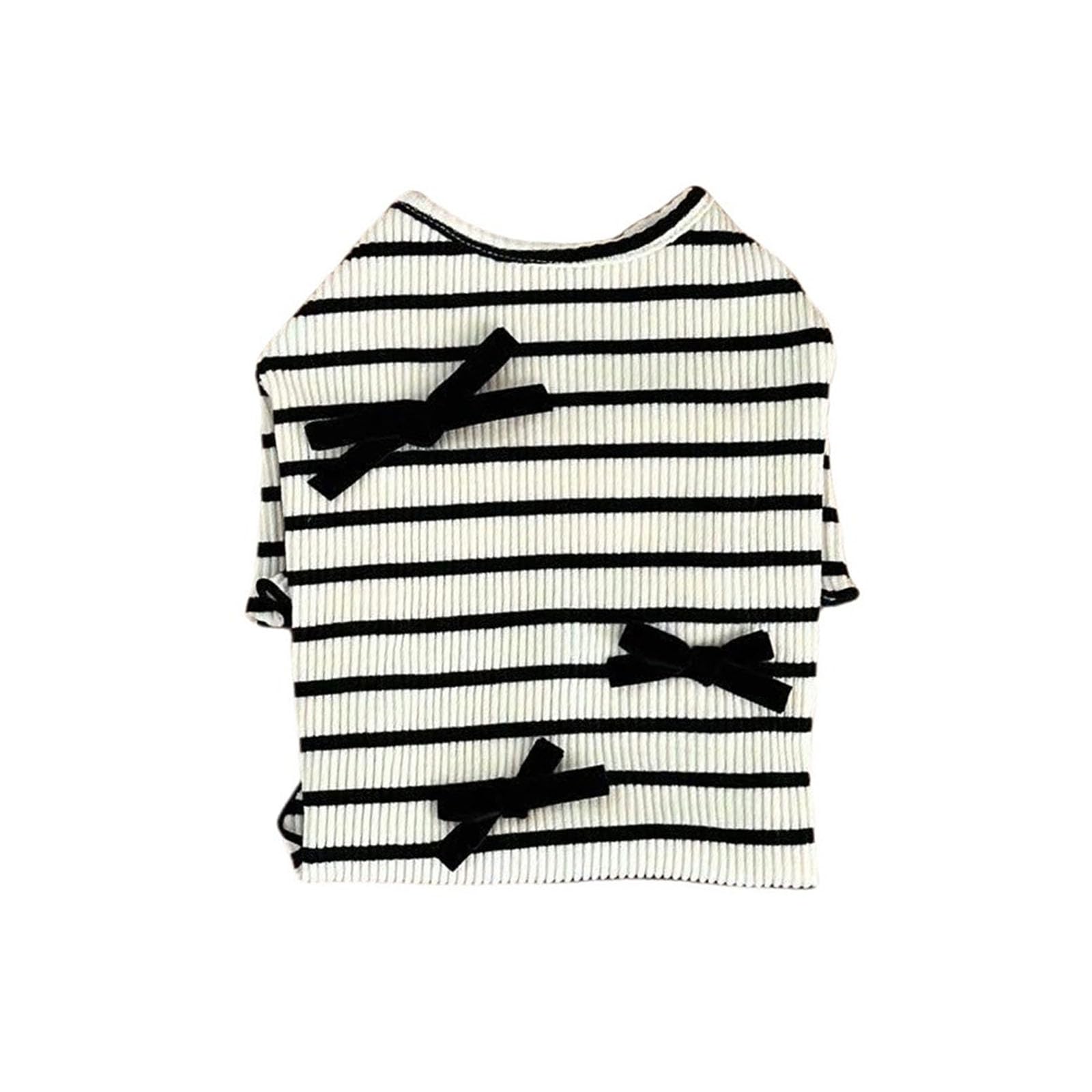 APGLSXY Girl Dog Striped Skirt Lovely Striped Apparel Beach Dress for Elegant Vest Costume Props Pet Apparel Puppy Costume