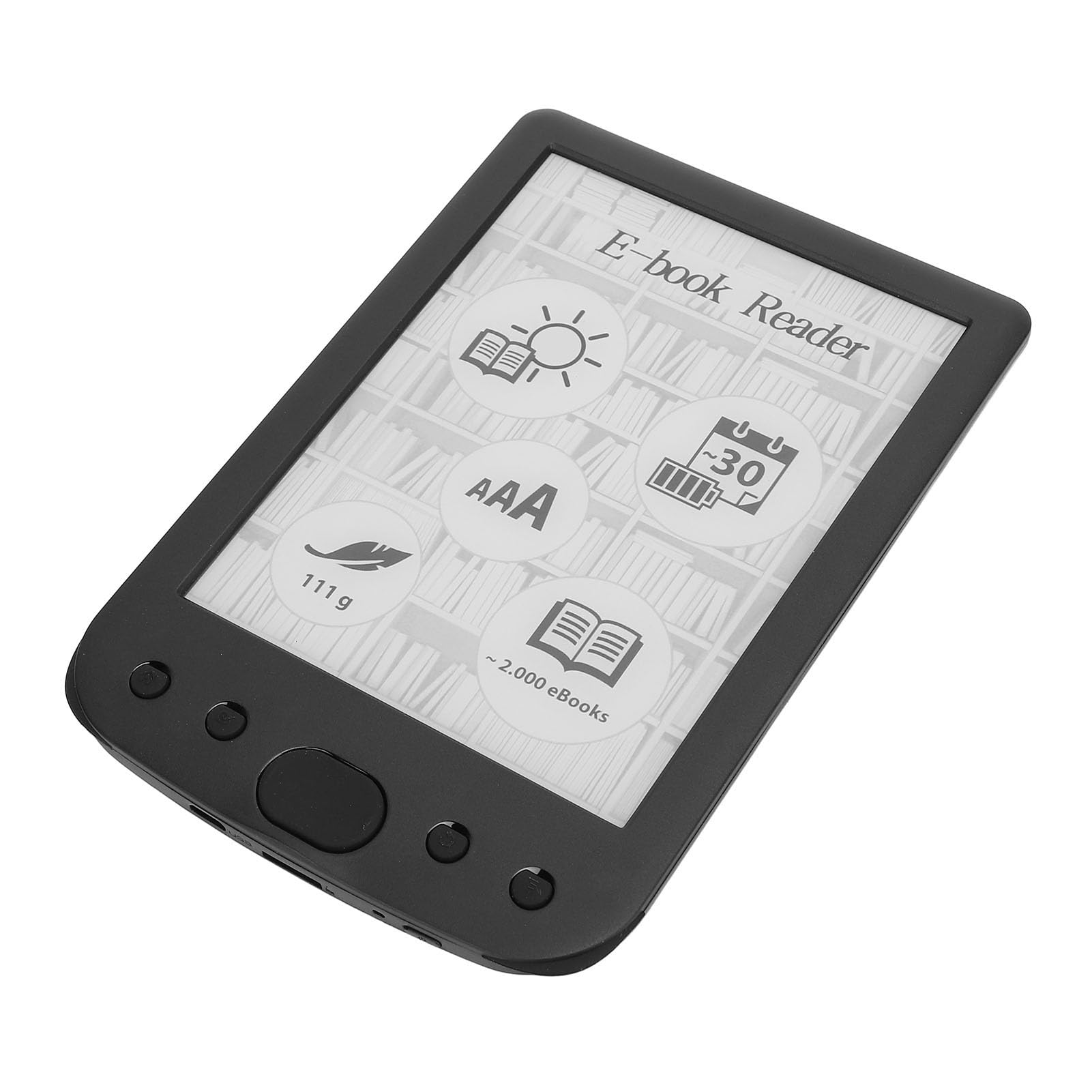 Lettore Elettrico Digitale Design Elegante Touch Screen da 6 Pollici Memoria 8G Durata della Batteria di Lunga Durata