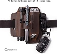 Vista 3 de Gentlestache - Funda de cuero para Leatherman, funda multiherramienta, EDC, organizador de bolsillo con llavero para cinturón y funda para linterna