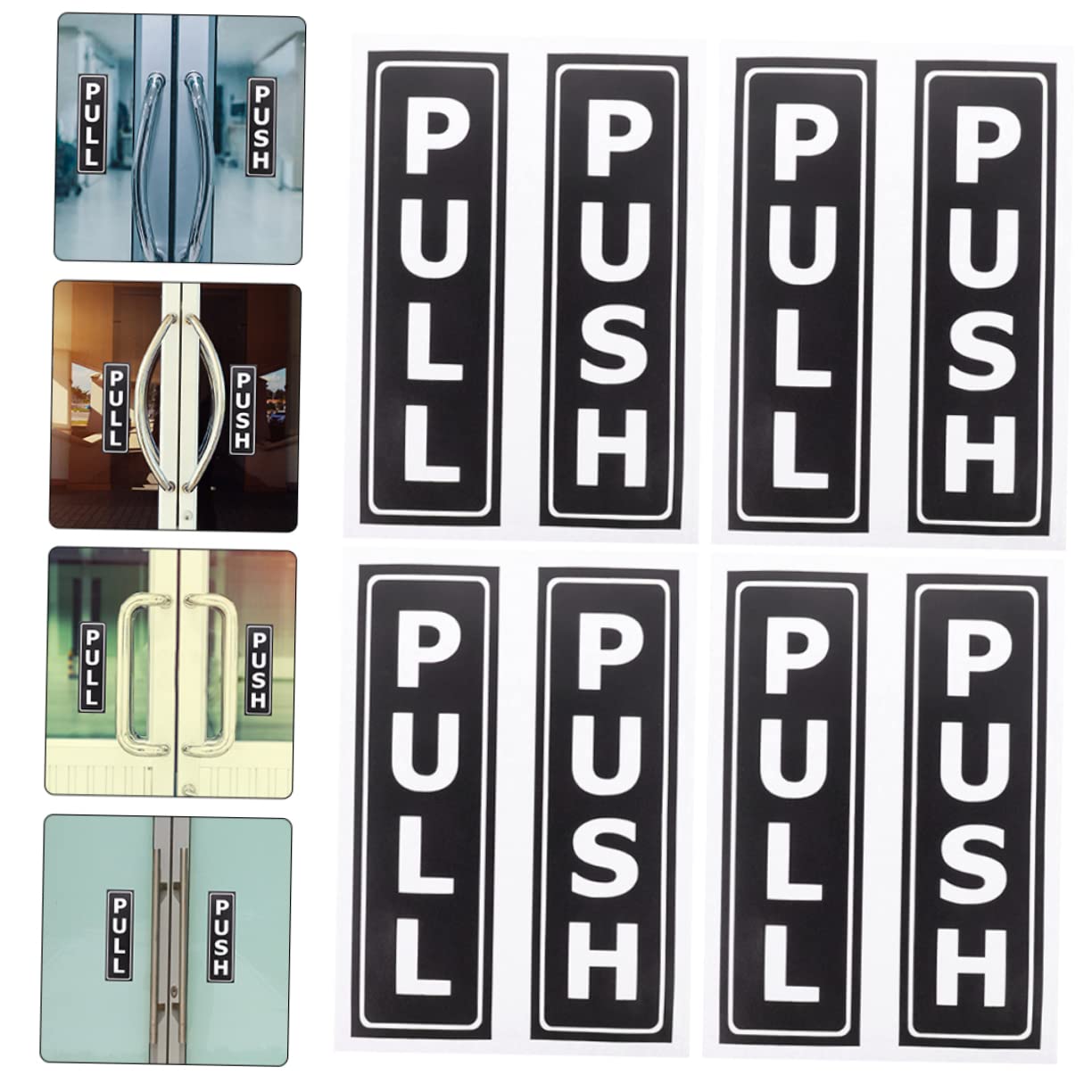 GLEAVI 8 Sztuk Drzwi Przesuwne Naklejka Z Logo Biuro Naklejki Samoprzylepne Pull Push Naklejki Znaki Na Drzwiach Biurowych Wystrój Fabryczne Na Naklejka Na