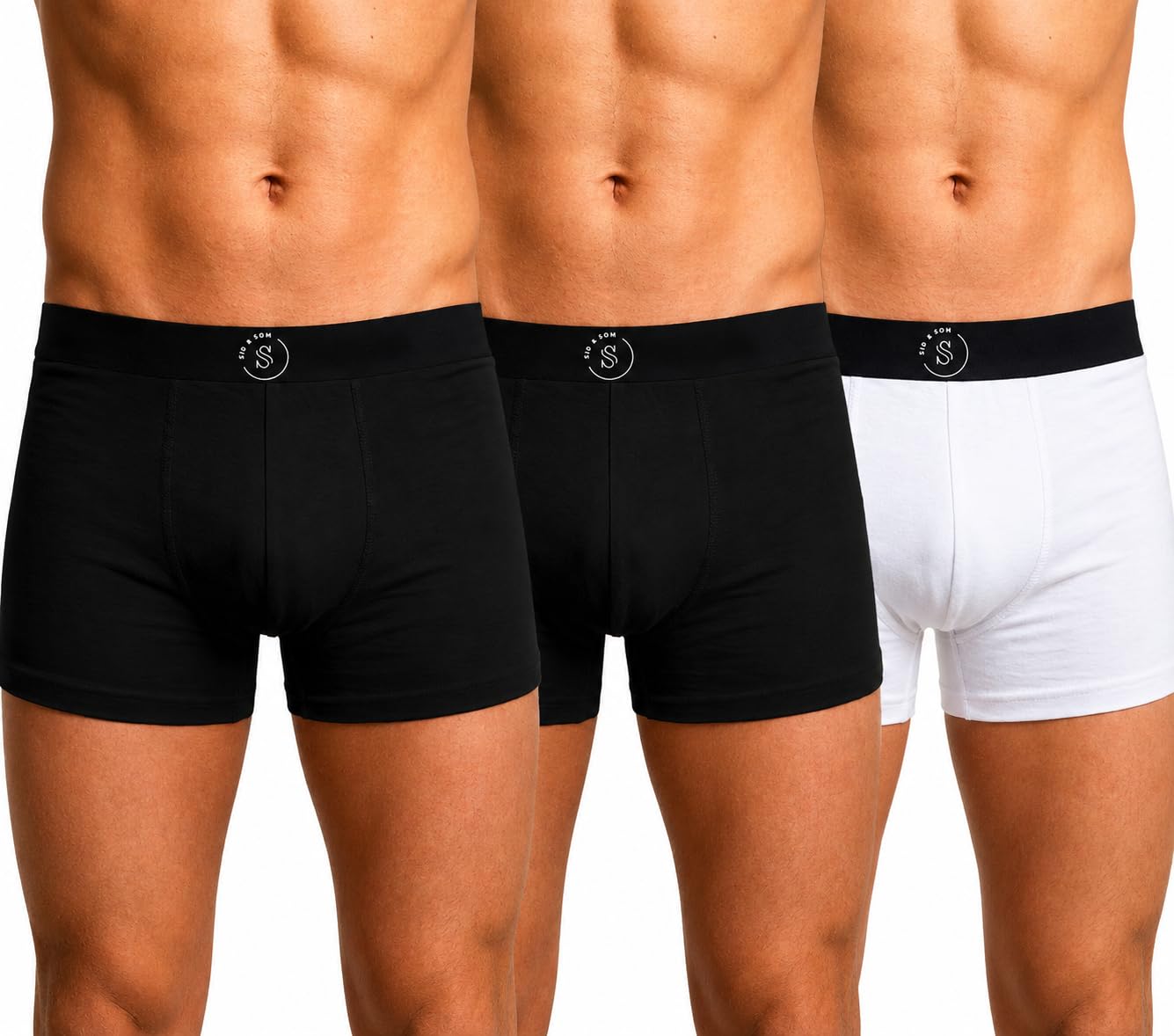 Pack of 3 Men’s 100% Cotton Trunks Underwear | Soft Breathable Innerwear for Daily Comfort Solid Colors(Black,White)-picture-17