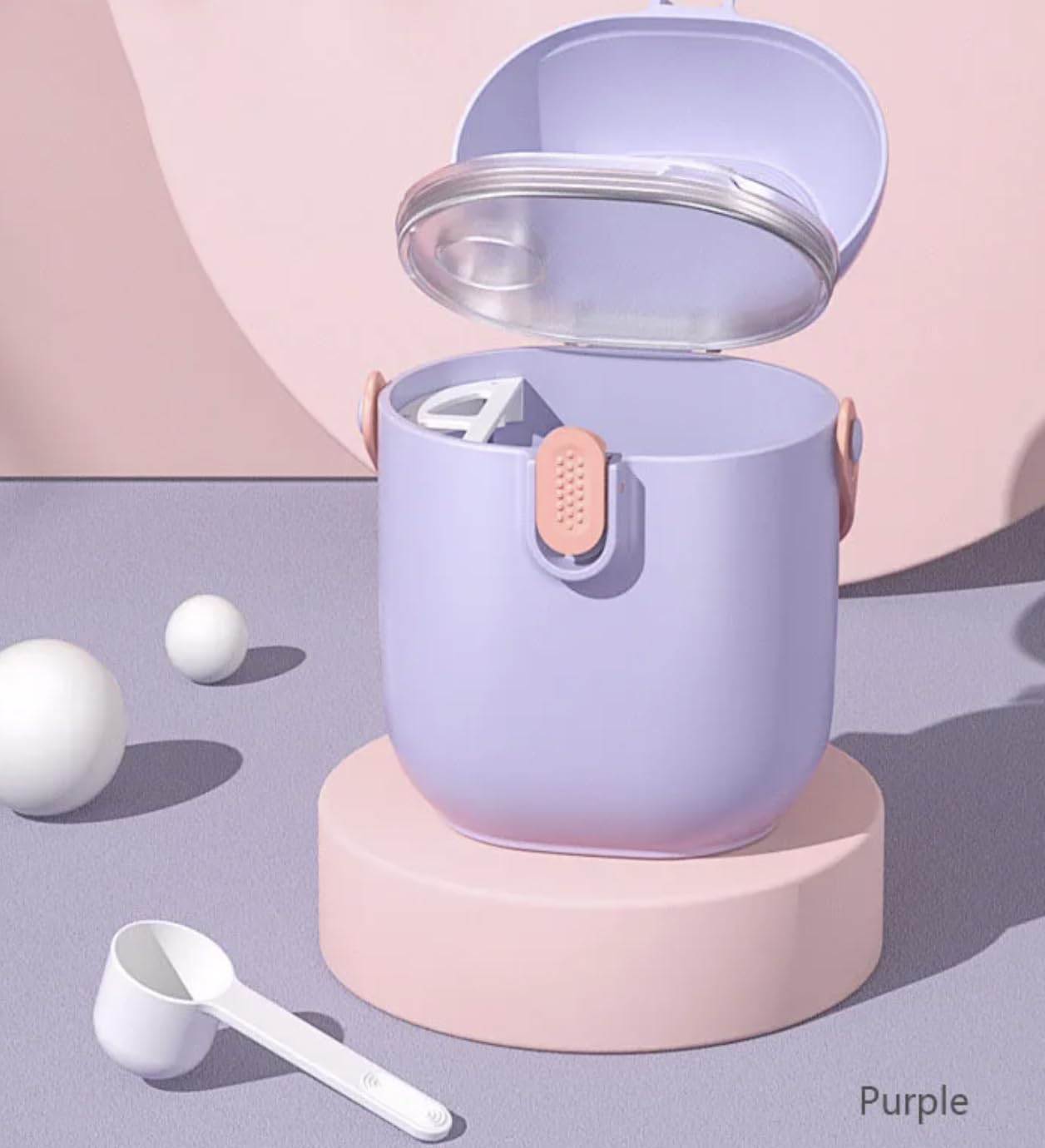 Baby Formula Container To Go - Portable Dispenser for Milk Powder, Snacks, Candy, Fruits (Purple)