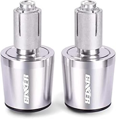 Miniatura 10 de DSMBKS - Manillar de motocicleta para manillar de peso final para manillar de motocicleta, tapa antivibración, enchufe plateado para S-uzuki Gixxer