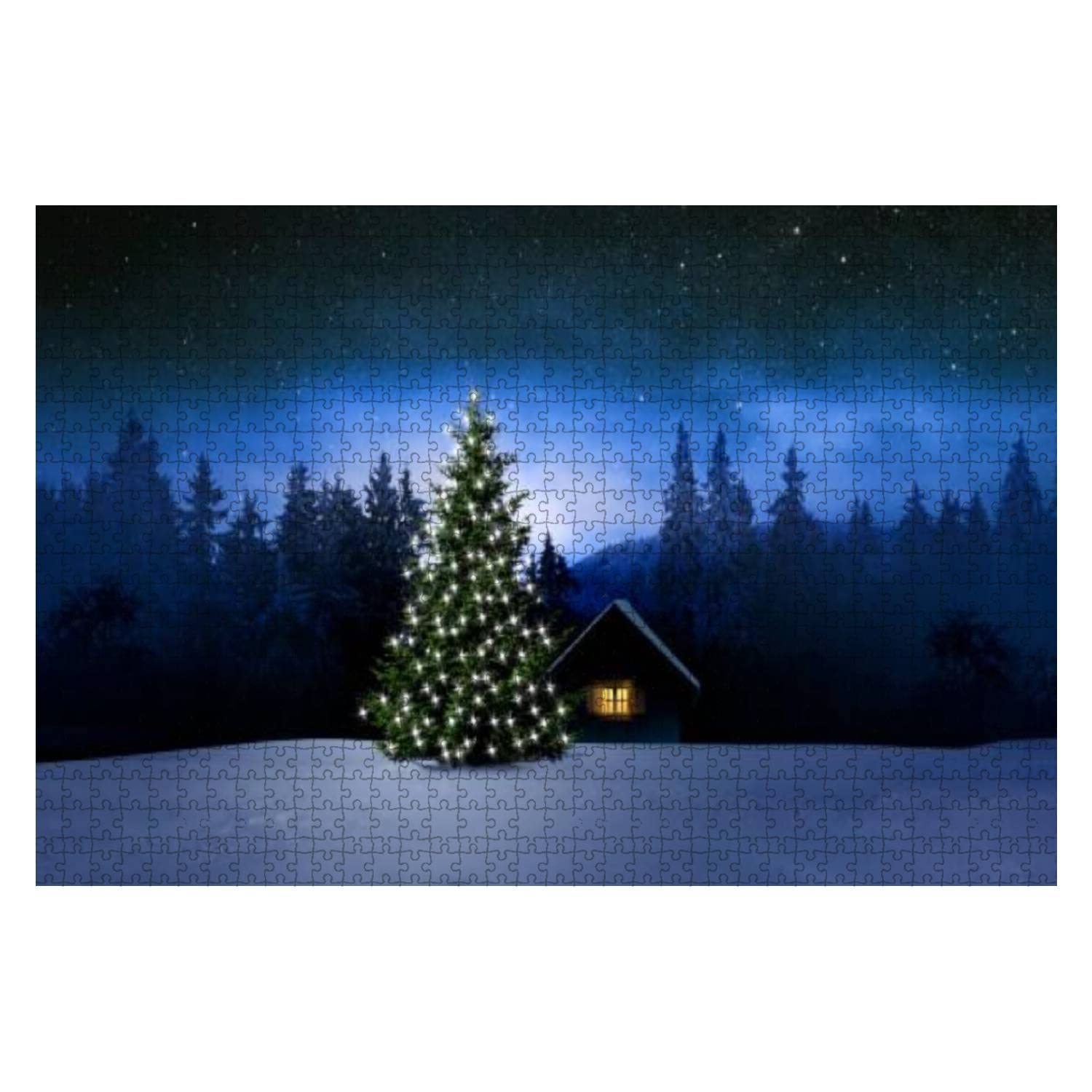 Jigsaw Puzzles 1000 Pieces for Adults Kids - Cosy Wooden hut Large Puzzles Pieces Fit Together Educational Intellectual Fun Game