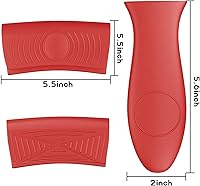 Vista 8 de Paquete de 4 soportes de silicona para mango de sartén caliente y soportes para ollas, resistentes al calor, agarraderas de hierro fundido